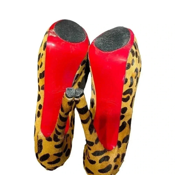 Christian Louboutin Daffodile  Cheetah Print High Heels Size 38 - Picture 7 of 15